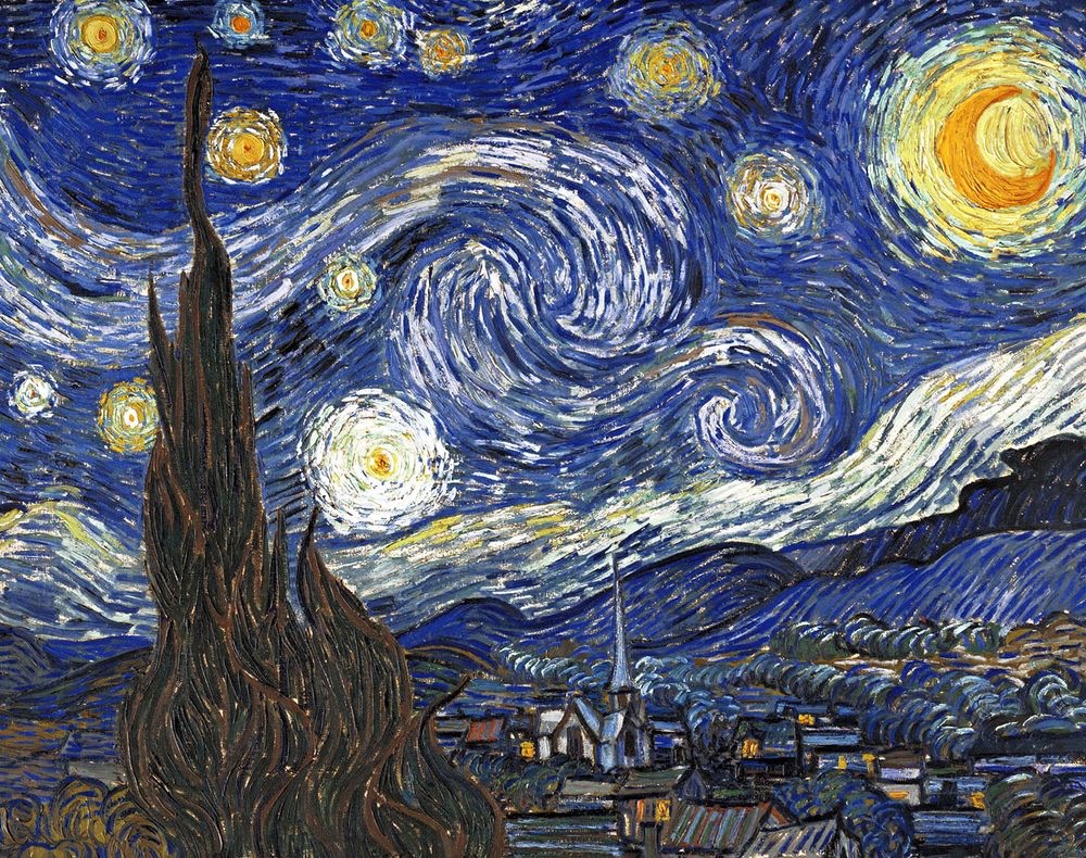 The Starry Night by Vincent van Gogh, shown as an art print