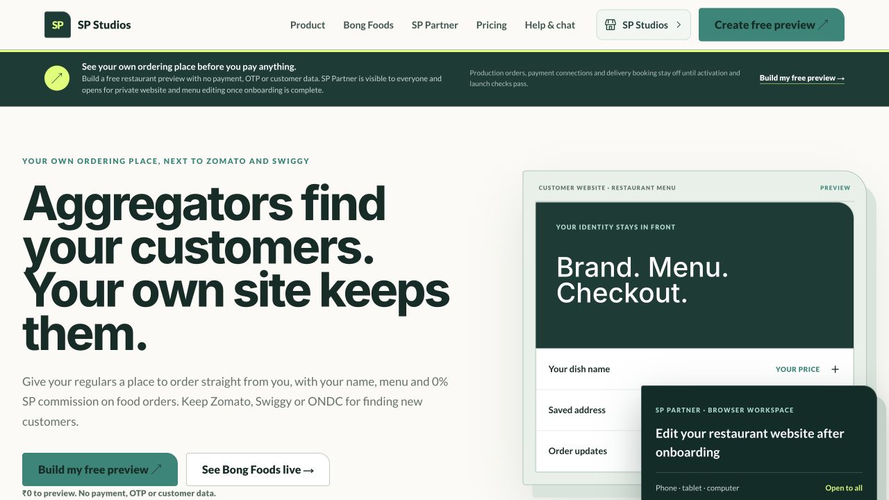 SP Partner live product website